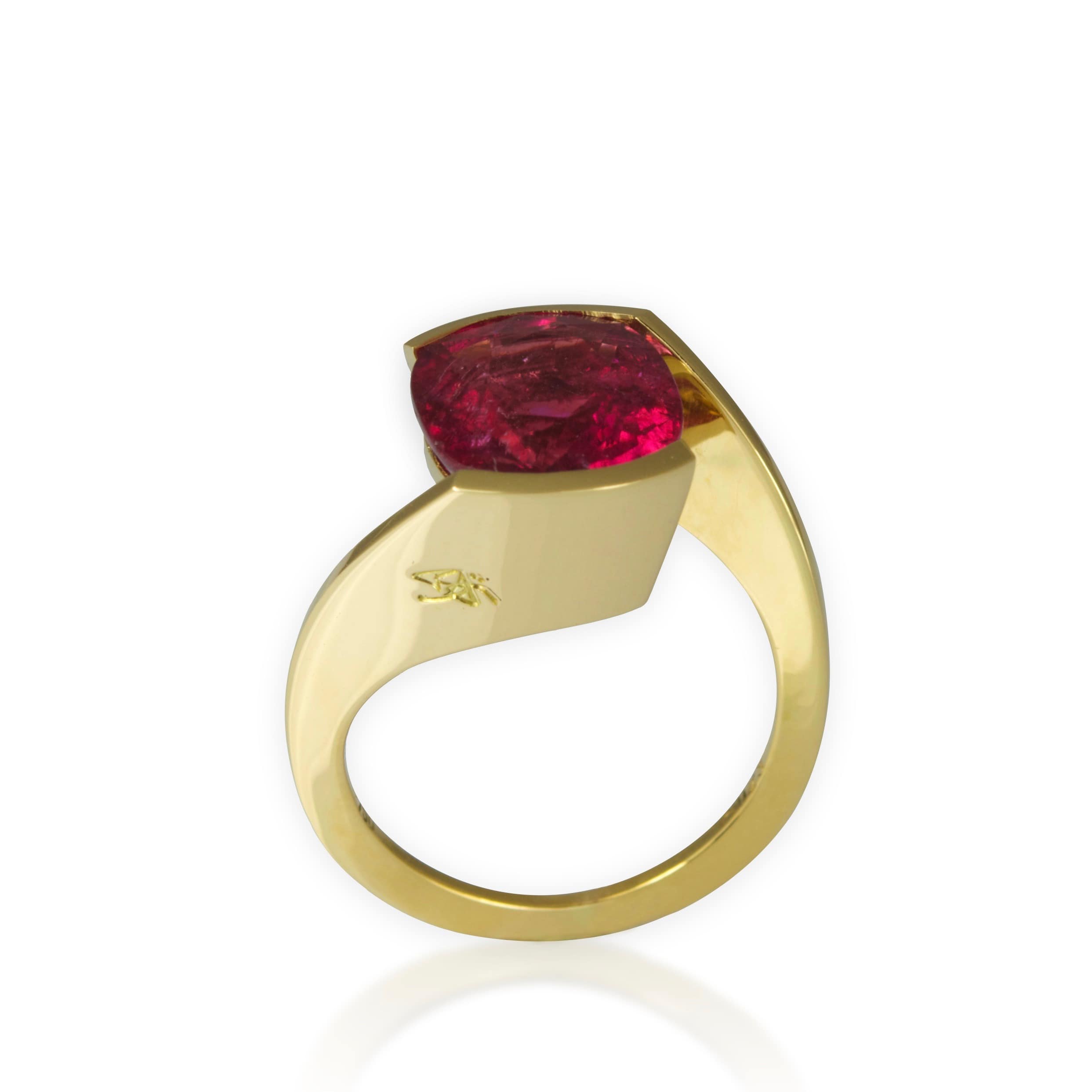 Bague de Foi Spinelle Rouge et Or Jaune