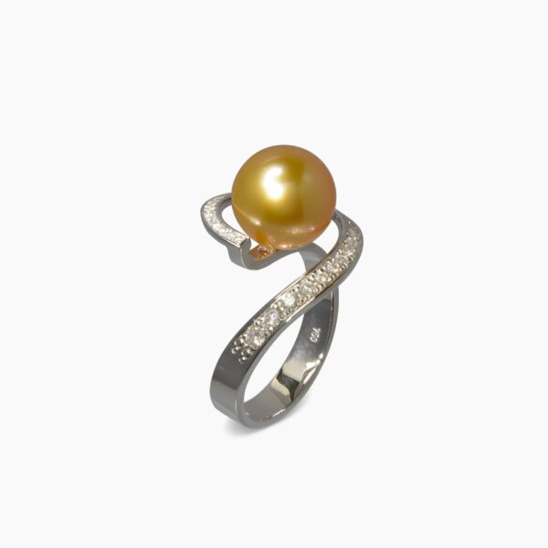 Bague Surya Perle Gold Diamants et Or Gris