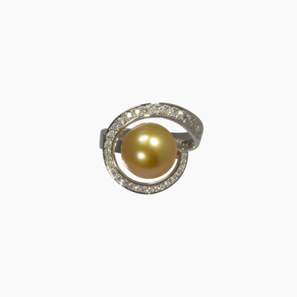 Bague Surya Perle Gold Diamants et Or Gris