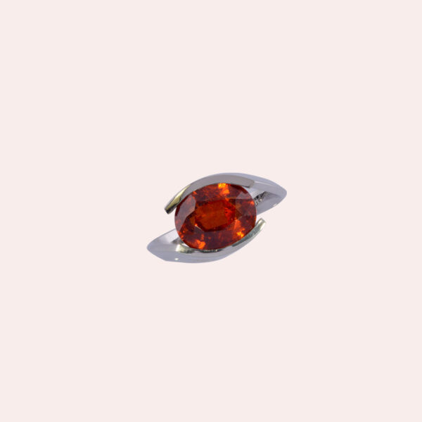 Bague de Foi Grenat Mandarin et Or Gris