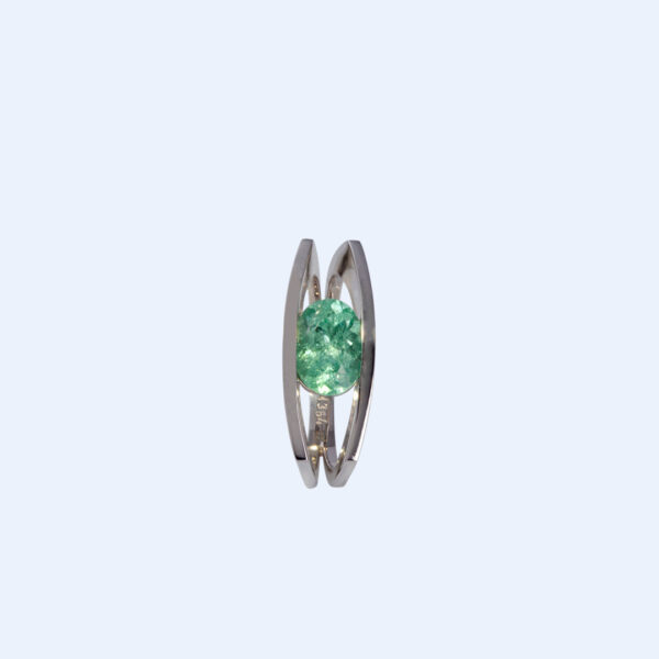 Double Silhouette White Gold and Paraíba Tourmaline Ring