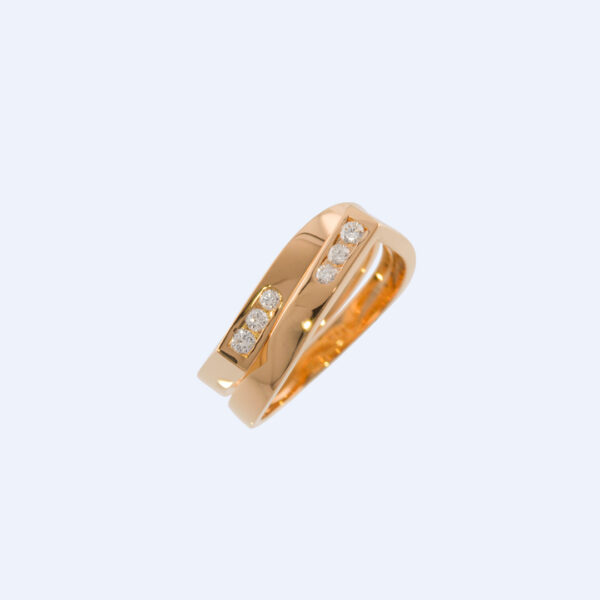 Bague Duo Diamants et Or Jaune Ensemble