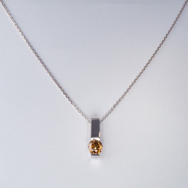 "Tipo" Pendant Cognac Diamond and White Gold