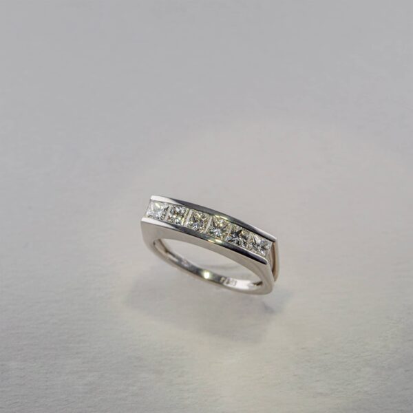 Bague Double Silhouette Diamants et Or Gris