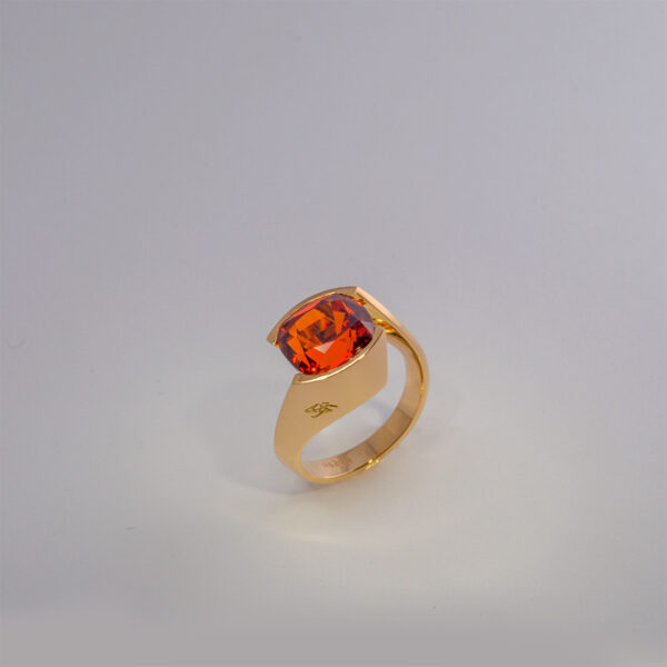 Bague de Foi Grenat Mandarin et Or Jaune