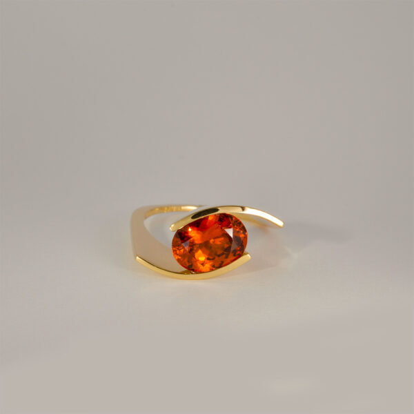 Bague de Foi Grenat Mandarin et Or Jaune