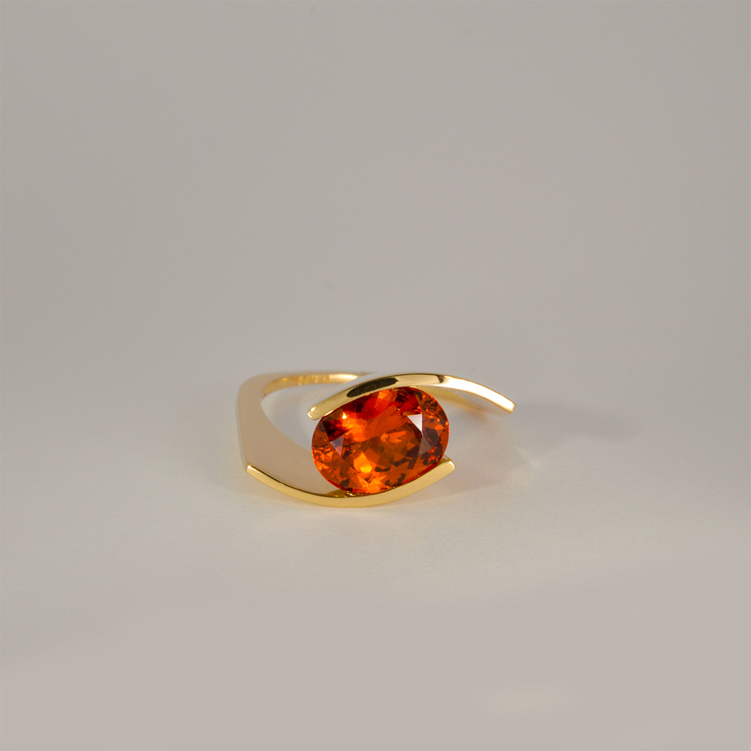 Mandarin Garnet Faith Ring Benedikt Aichele Joaillier