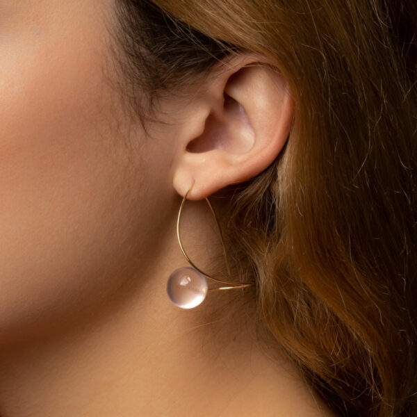 Boucles d'Oreilles Lhasso Quartz Rose