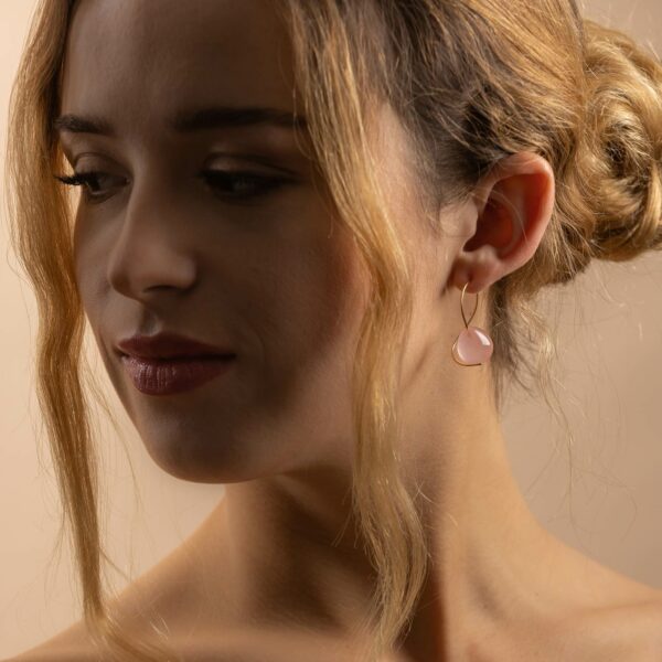 Boucles d'Oreilles Swing Quartz Rose