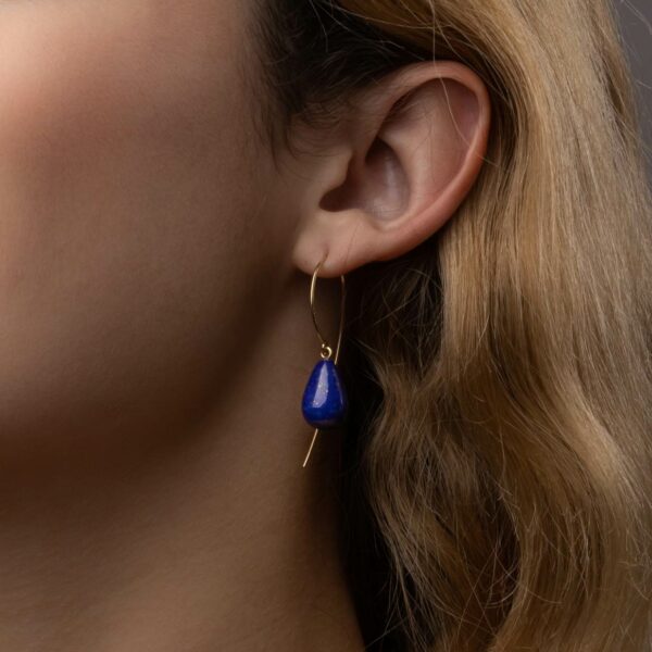 Boucles d'Oreilles Virgule C Lapis Lazuli