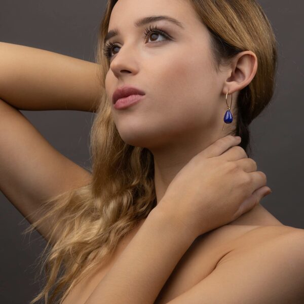 Boucles d'Oreilles Virgule C Lapis Lazuli