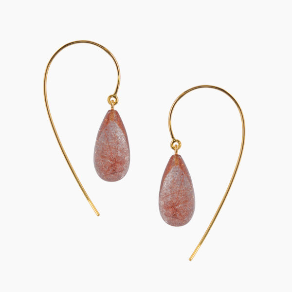 Boucles d'Oreilles Virgule C Rutile Rouge