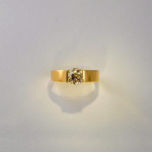 Bague P'tite Alice Diamant Brun et Or Jaune