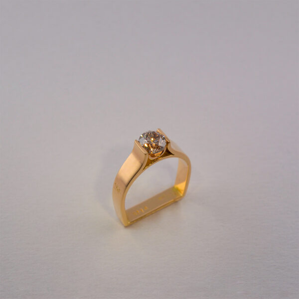 Bague P'tite Alice Diamant Brun et Or Jaune