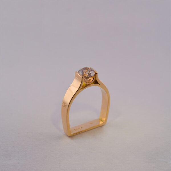 Bague P'tite Alice Diamant Brun et Or Jaune