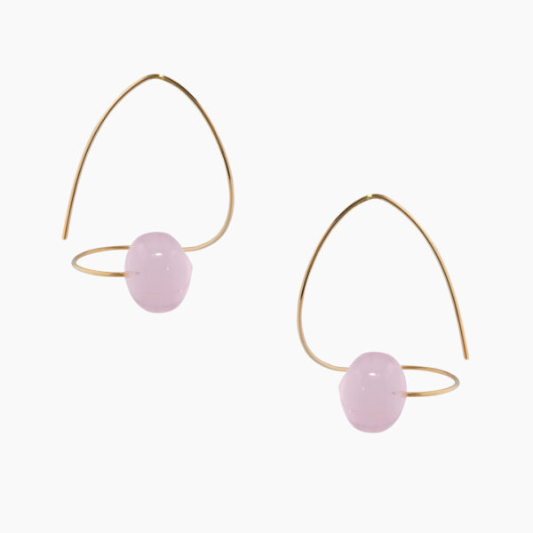 Boucles d'Oreilles Lhasso Quartz Rose