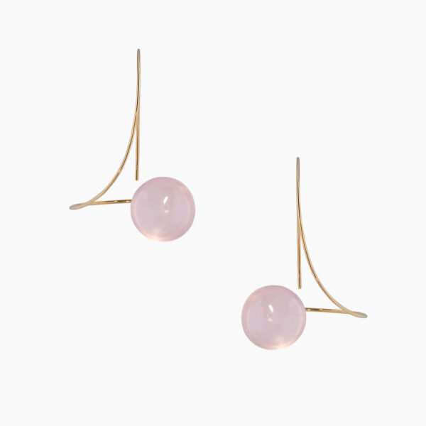 Boucles d'Oreilles Lhasso Quartz Rose