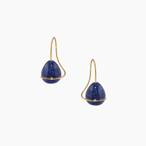 Boucles d'Oreilles Swing Sodalite et Or Jaune