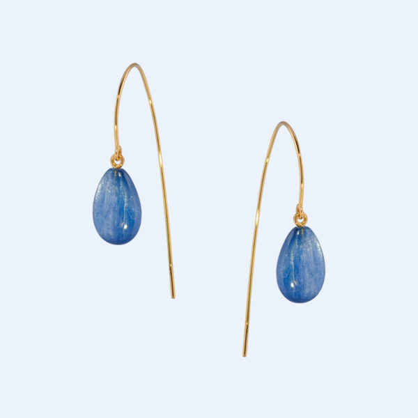 Boucles d'Oreilles Virgule C Cyanite Or Jaune