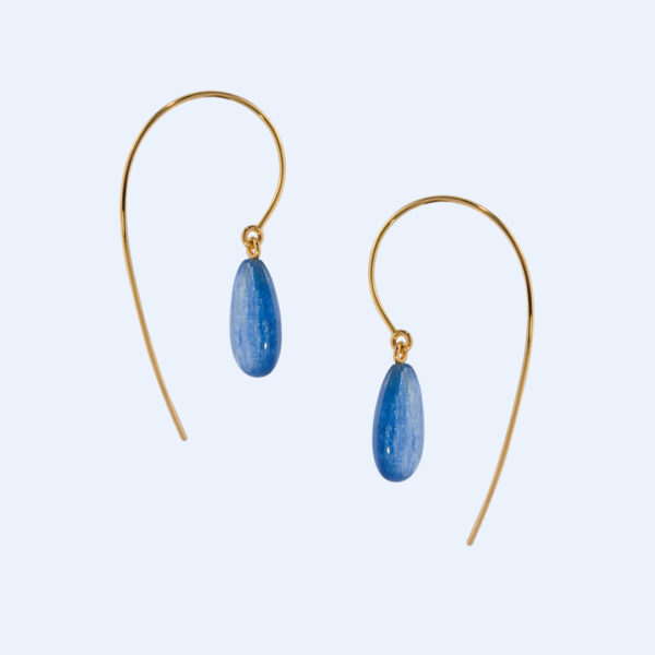 Boucles d'Oreilles Virgule C Cyanite Or Jaune