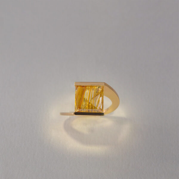 Baque Quartz Rutile Or Jaune