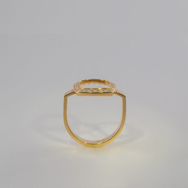 Bague Or Jaune Diamants Square