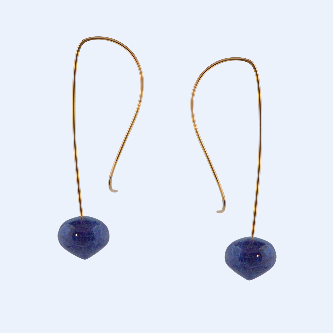 Boucles Oreilles Sodalite Or Jaune Song
