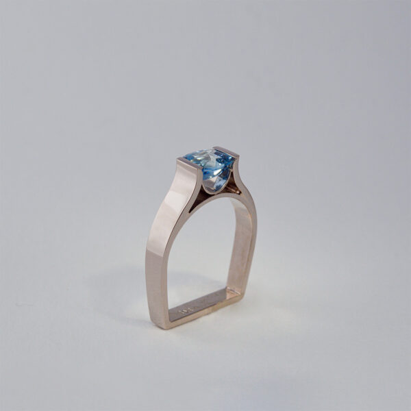 Bague Aigue-Marine Or Gris