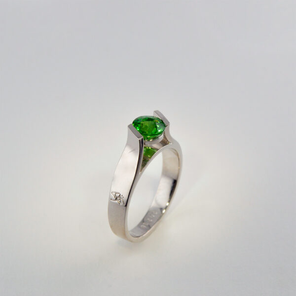 Bague Or Blanc Grenat Tsavorite