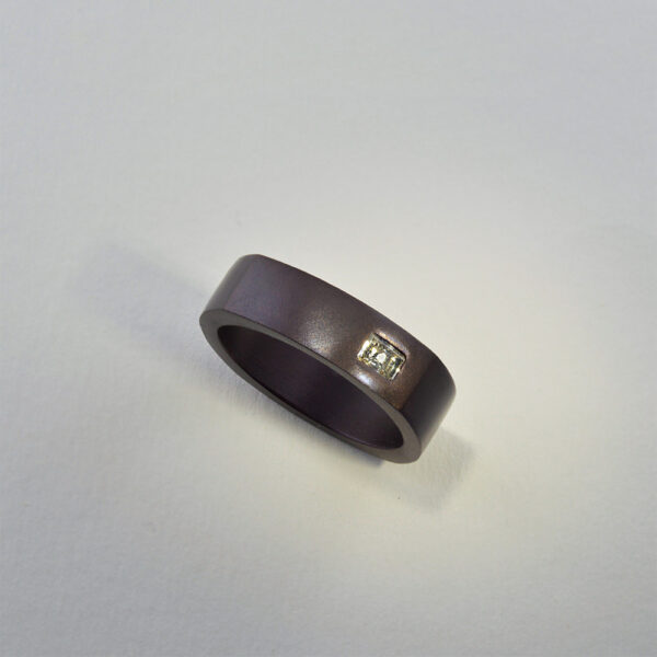 Bague Tantale et Diamant Gris Sasha