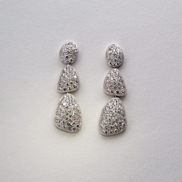 Boucles d'Oreilles Diamants Galets Précieux